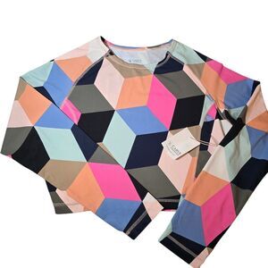 Carve Designs Long Sleeve Sun Shirt, Rash Guard Size XL Geometric Shapes 90s New